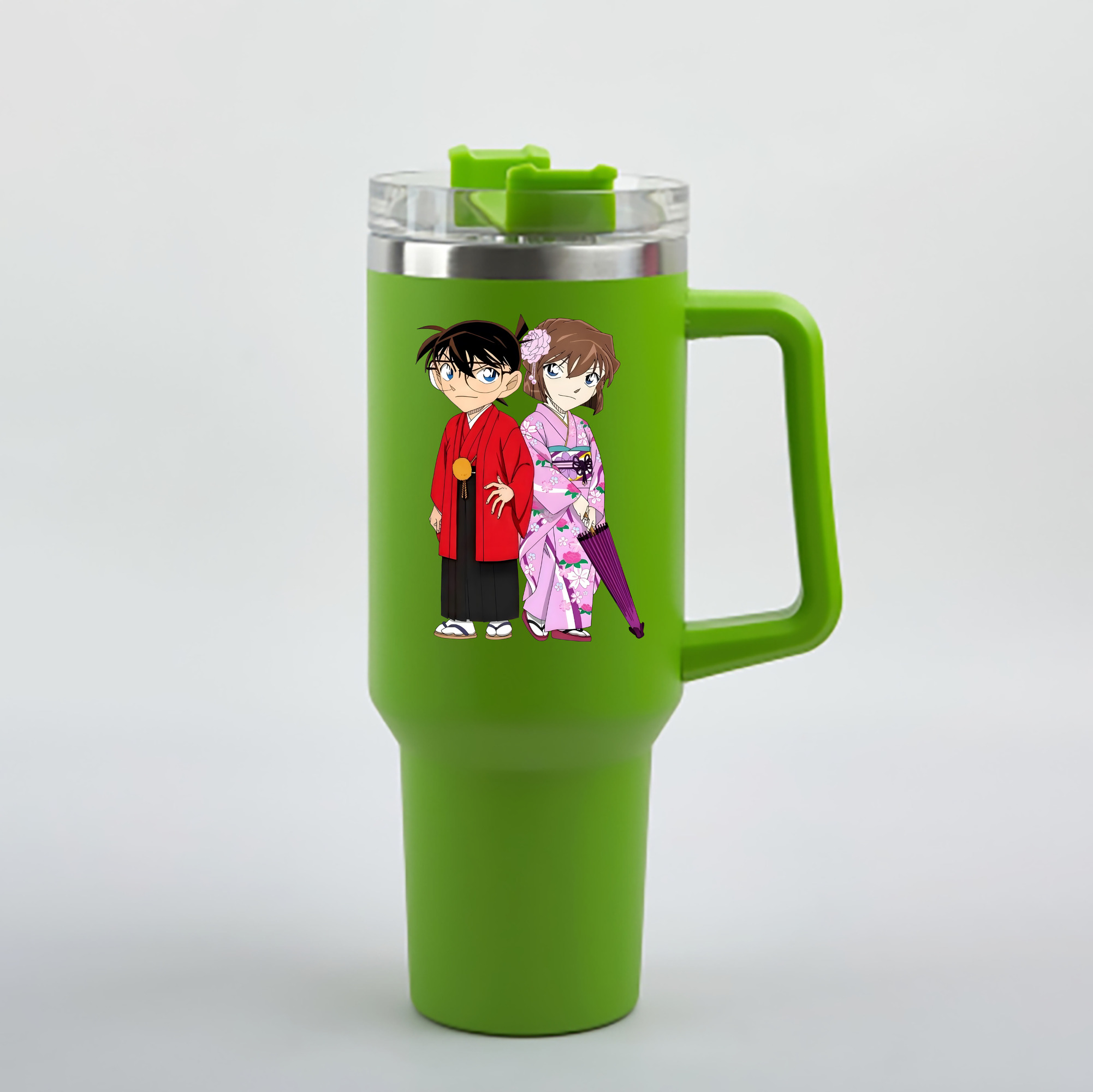 （画像用） 名探偵コナン 江戸川 コナン Detective Conan Conan Edogawa 1200mL車用タンブラー - クリスタルステッカー（プラスチックストロー付き）